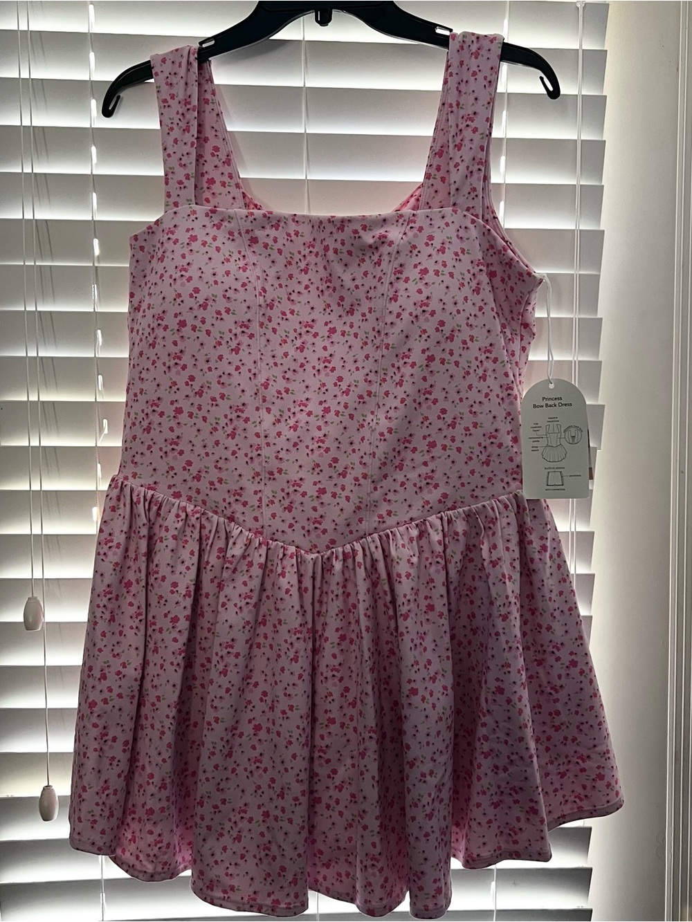 NWT Blogilates Women's Mommy & Me Princess Bow Back Dress, Pink Floral Print - Picture 5 of 9